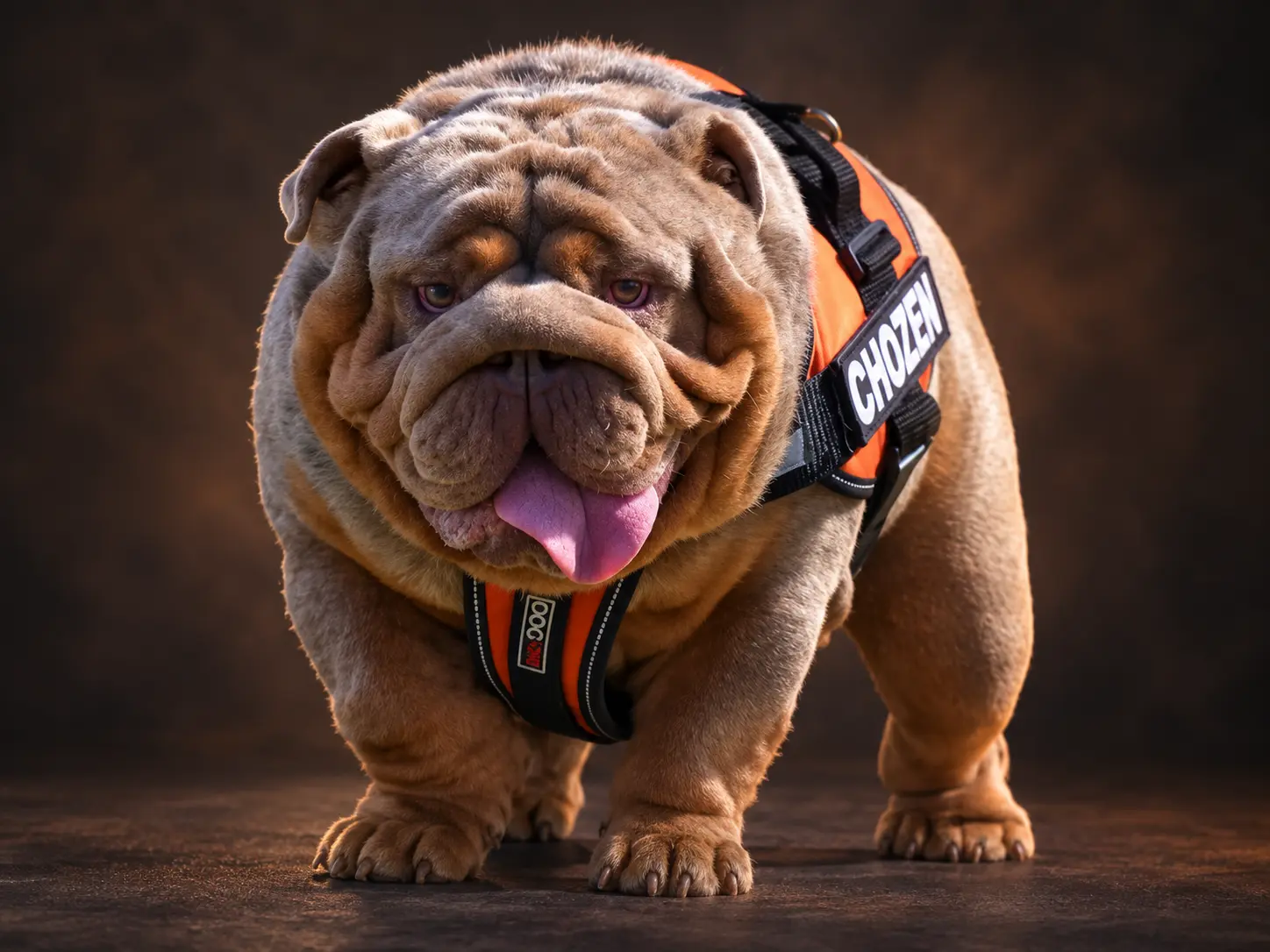 Elvis The Chozen One, Dankie’s sire, standing in his Chozen harness